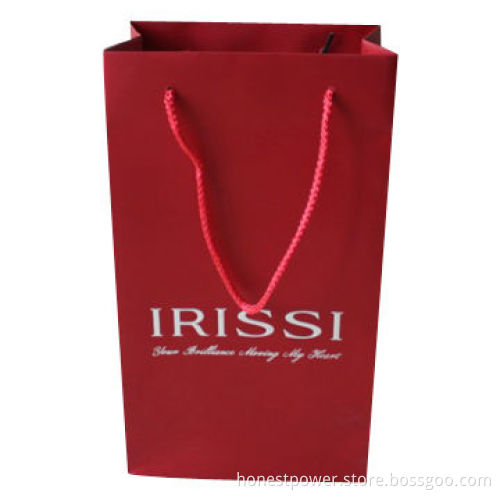 Wine Gift Bag with PP Rope Handle and Matte Lamination, Customized Sizes and Designs Accepted